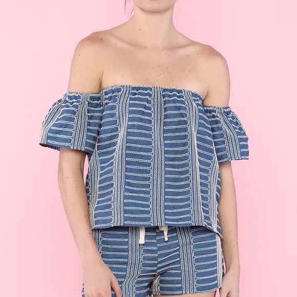 Ellison Off the Shoulder Crocket Top - Picture 1 of 5